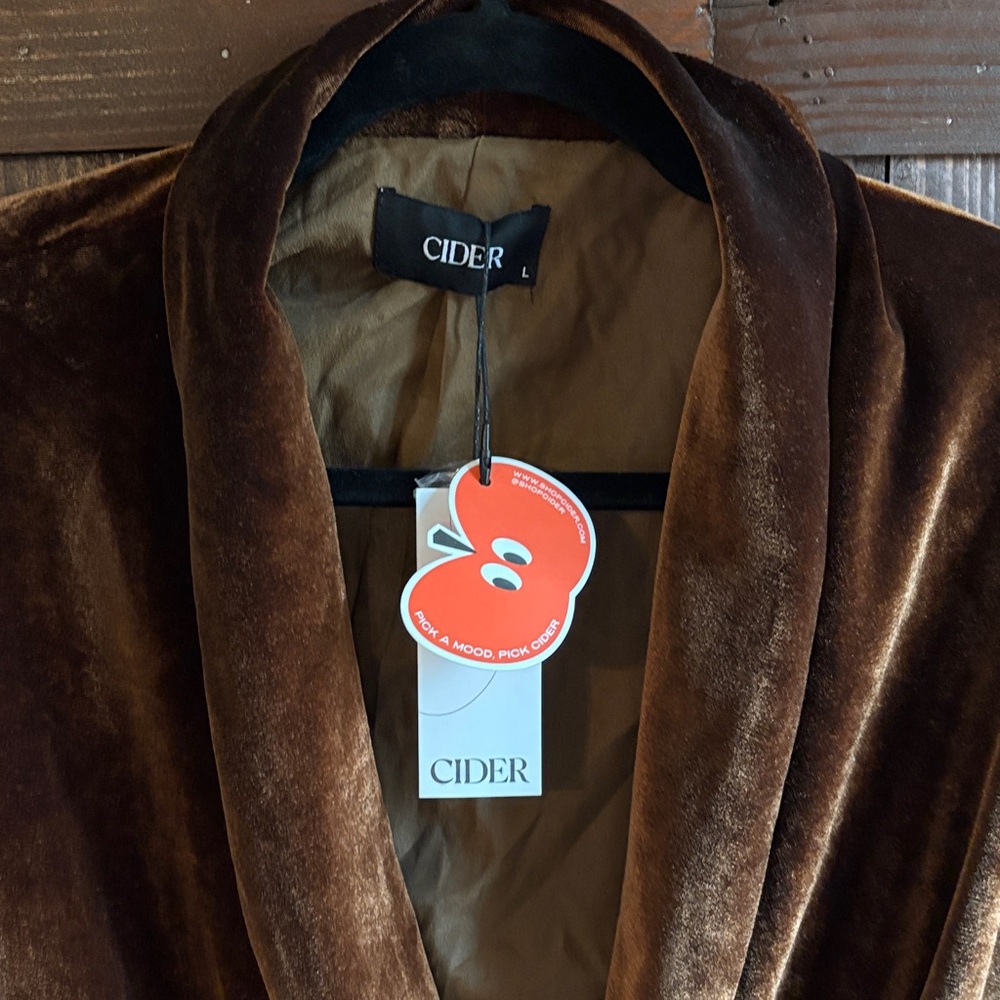 Brown Faux Velvet Women's Blazer - Picture 3 of 12